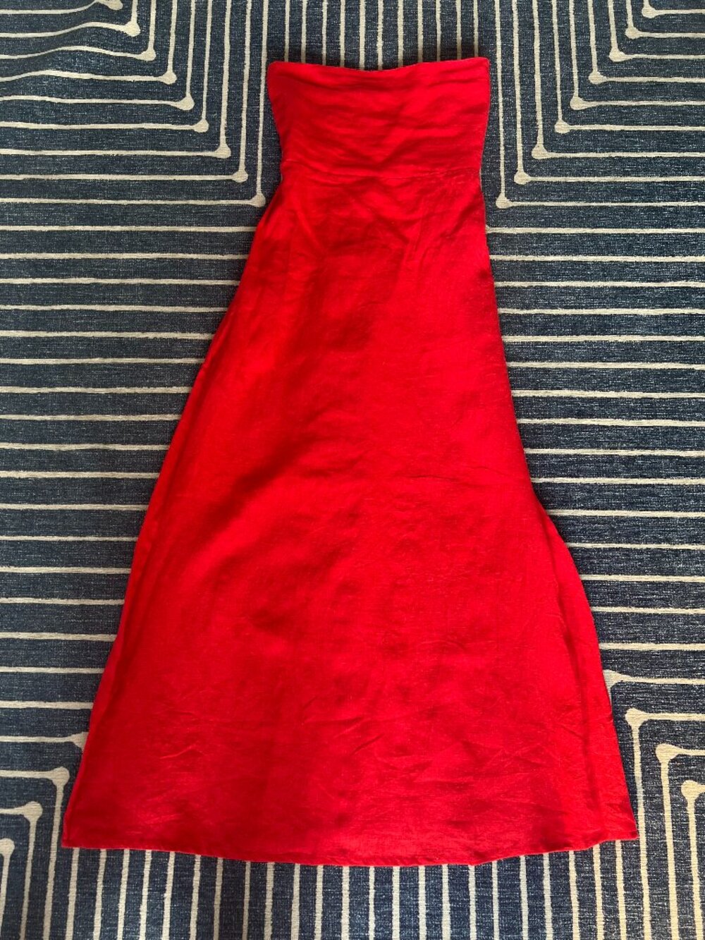 Red Linen Maxi Dress Size Medium NWT